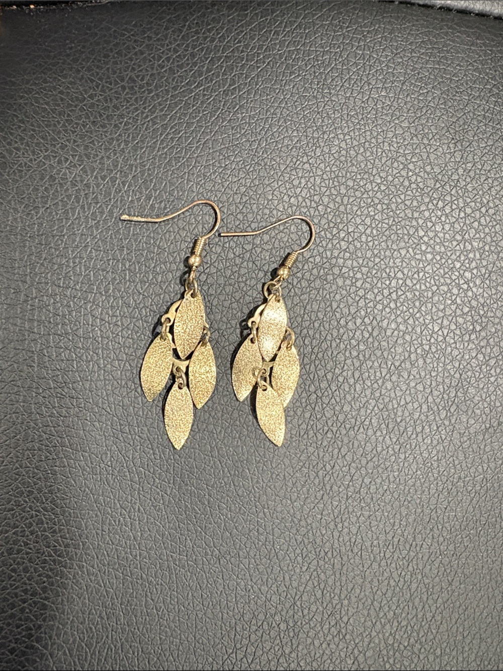 Gold Leaf Drop Earrings - Elegant Women's Jewelry